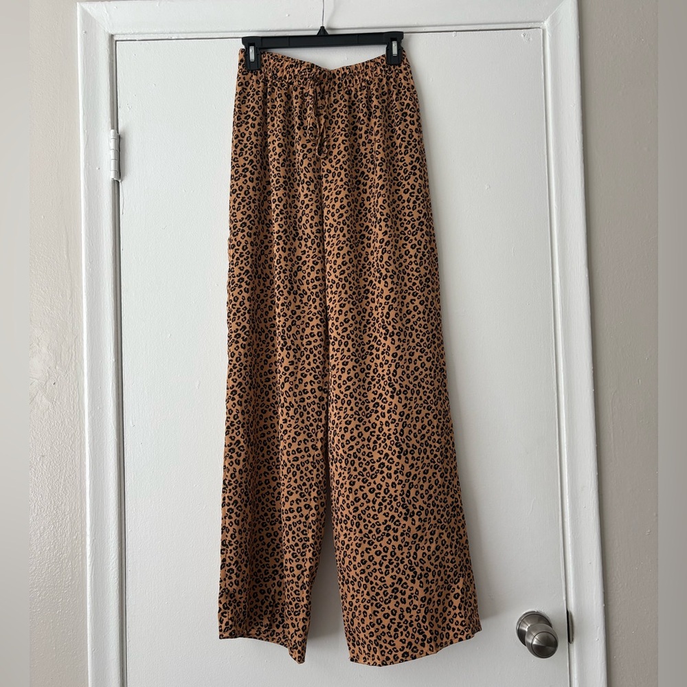 Mi Amore Wide Leg Pants Brown Black